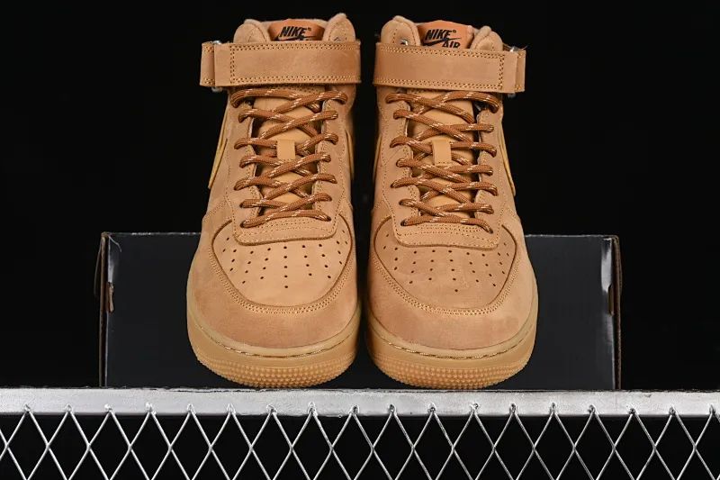 All categories Nk Air Force 1 Air Force series Nk Air Force 1 Mid Air Force mid-top #ZG version Nk Air Force 1'07 Mid Air Force 1 wheat-colored suede Chinese casual sneakers DJ9158-200